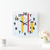 Pencils Wall Clock Quadratische Wanduhr (Zuhause)