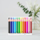 Pencils, WeLcOmE BaCk nach ScHoOl ! Postkarte (Stehend Vorderseite)