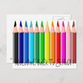 Pencils, WeLcOmE BaCk nach ScHoOl ! Postkarte (Vorne/Hinten)