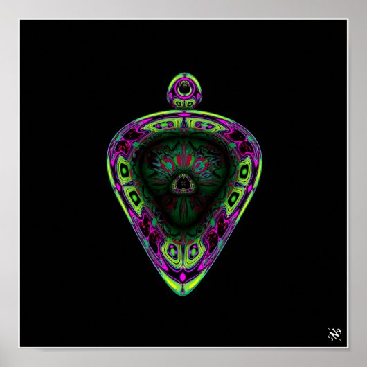 Pendant (abstraktes farbiges Muster - Pareidolia) Poster (Vorne)