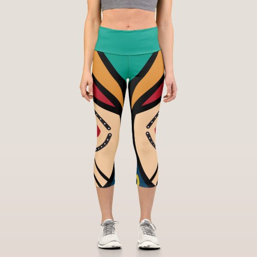 Pende Tribal Capri Leggings (Vorderseite)