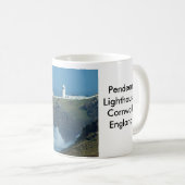 Pendeen Lighthouse Cornwall England Foto Kaffeetasse (VorderseiteRechts)