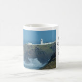Pendeen Lighthouse Cornwall England Foto Kaffeetasse (Mittel)