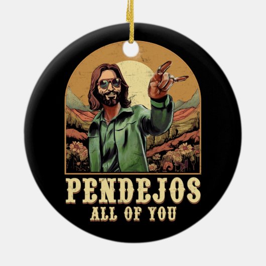Pendejos Sie alle Jesus Sarcastic Spaß Christia Keramik Ornament (Hinten)
