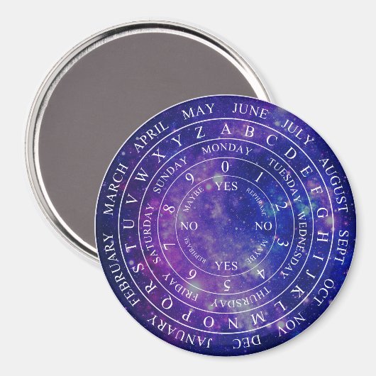 Pendelboard Diagramm Divinity Game Lila Space Magnet (Vorderseite/Rückseite)