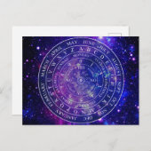 Pendelboard Diagramm für das Divinspiel Lila Postkarte (Vorne/Hinten)