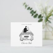 Pendelfahrt auf einer Hochzeit Postkarte (Stehend Vorderseite)