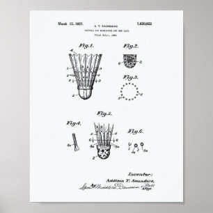 Pendelverkehr für Badminton 1927 Weißbuch zum Pate Poster