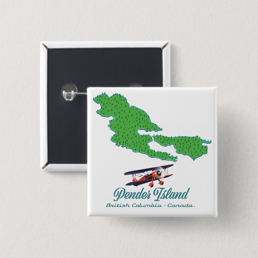 Pender Island British Columbia Reiseplan Button (Vorne & Hinten)