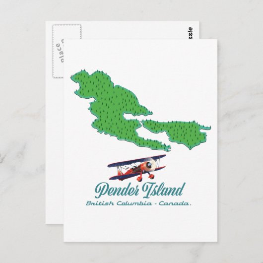 Pender Island British Columbia Reiseplan Postkarte (Vorne/Hinten)