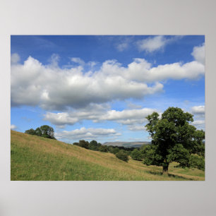 Pendle Hill Summer Abend Card Poster
