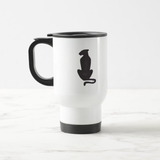 Pendlerin der Black Cat Silhouette Tasse (Links)