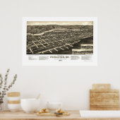 Pendleton, OR Panoramablick - 1884 Poster (Küche)
