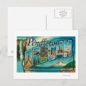 Pendleton, Oregon - Große Buchstabenszenen Postkarte (Vorne/Hinten)