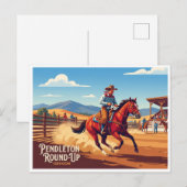 Pendleton Round-Up Oregon Postkarte (Vorne/Hinten)