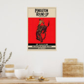 Pendleton Round-Up Rodeo Poster Cowboy auf Bronco (Küche)