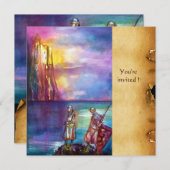 PENDRAGON - Mittelalterliche Ritter, Sonnenunterga Einladung (Vorne/Hinten)