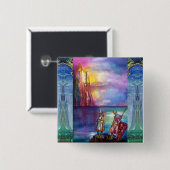 PENDRAGON Mittelalterliche Ritter, Sunset-See, Fan Button (Vorne & Hinten)