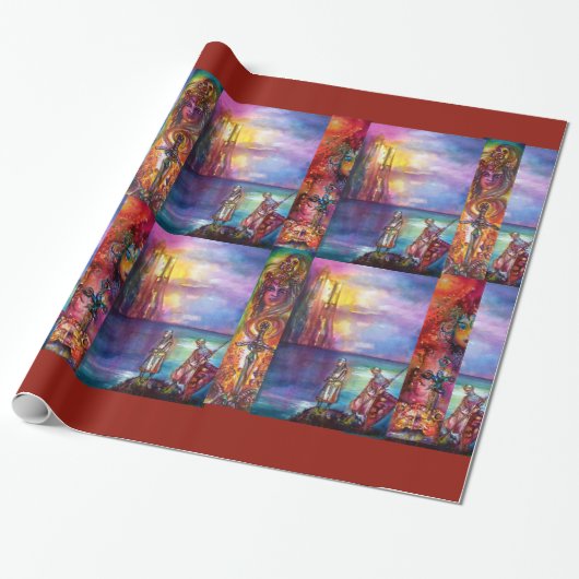 PENDRAGON Mittelalterliche Ritter, Sunset-See, Fan Geschenkpapier (Ungerollt)
