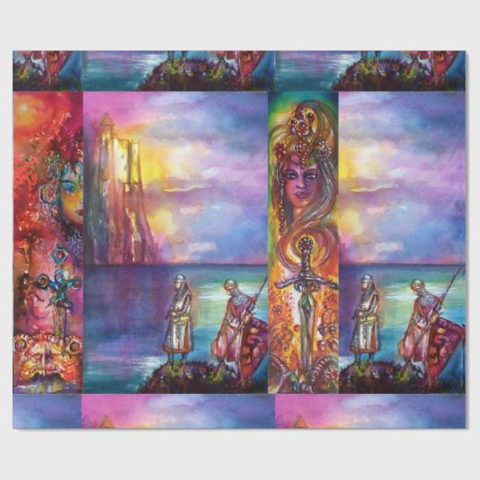 PENDRAGON Mittelalterliche Ritter, Sunset-See, Fan Geschenkpapier (Flach)