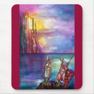 PENDRAGON Mittelalterliche Ritter, Sunset-See, Fan Mousepad