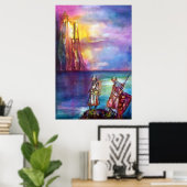 PENDRAGON Mittelalterliche Ritter, Sunset-See, Fan Poster (Heimbüro)