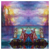 PENDRAGON Mittelalterliche Ritter, Sunset-See, Fan Stoff (Nahaufnahme)