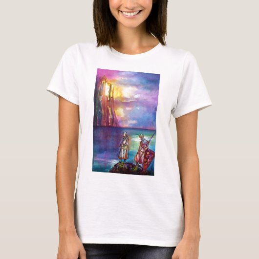 PENDRAGON Mittelalterliche Ritter, Sunset-See, Fan T-Shirt (Vorderseite)
