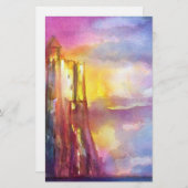 PENDRAGON Mittelalterliches Schloss, Sunset Lake, Briefpapier (Vorne/Hinten)