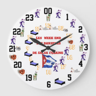 Pendule Humoristique des week end salsa Große Wanduhr