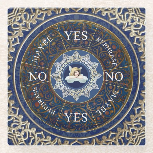 Pendulum Board Chart Divinity Game Angel Blue Glasuntersetzer (Vorderseite)