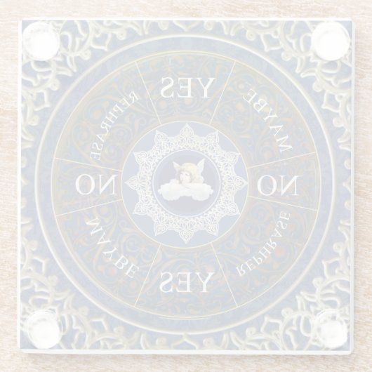 Pendulum Board Chart Divinity Game Angel Blue Glasuntersetzer (Rückseite)