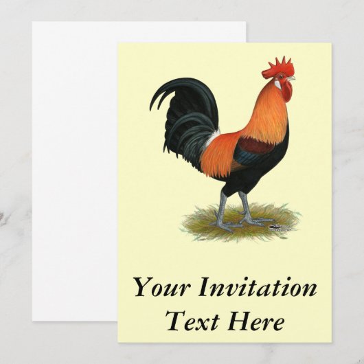Penedesenca Rooster Einladung (Vorne/Hinten)