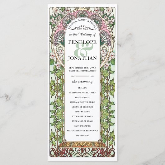 PENELOPE 01 A - Hochzeitsprogramm - Jugendstil Programm (Vorderseite)