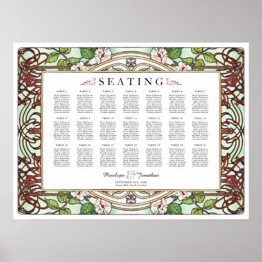 PENELOPE 01 A - Hochzeitssitzkarte - Mittel Poster (Vorne)
