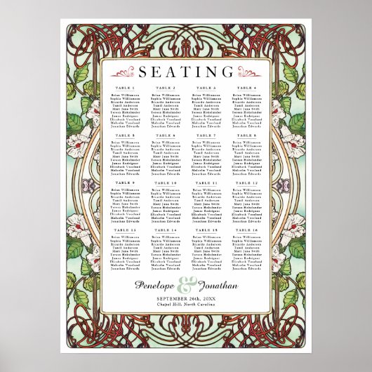 PENELOPE 01 A - Hochzeitssitzkarte - Mittel Poster (Vorne)