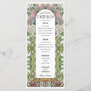 PENELOPE 01 A - Menü für Hochzeiten und Getränke 1 Menükarte