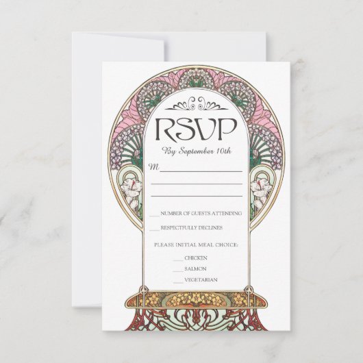 PENELOPE 01 A - RSVP Card 1 - Jugendstil Karte (Vorderseite)
