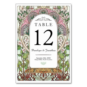 PENELOPE 01 A - Tischnummernkarten - Jugendstil Tischnummer