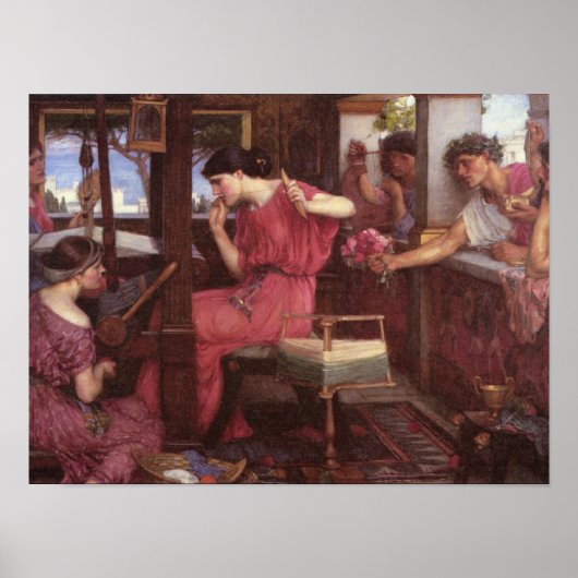 Penelope and the Suitors - John William Waterhouse Poster (Vorne)
