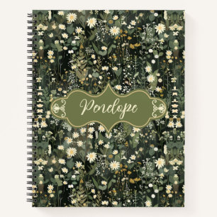 Penelope Dark Daisy Floral Deluxe Notizblock