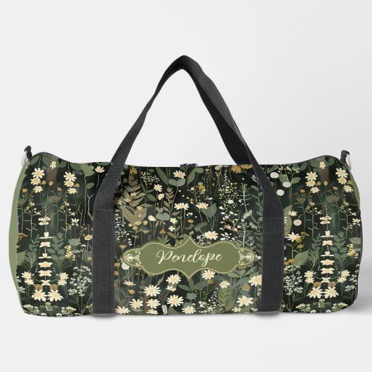 Penelope Dark Daisy Floral Duffle Bag (Vorderseite)