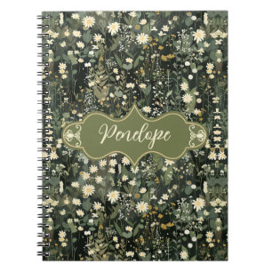 Penelope Dark Daisy Floral Notizblock