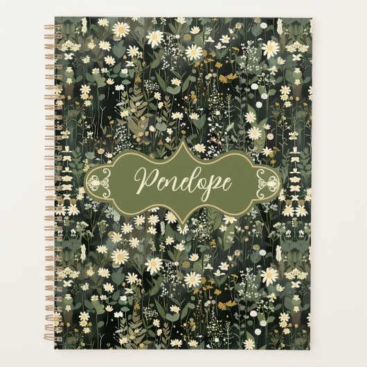 Penelope Dark Daisy Floral Planer (Vorderseite)