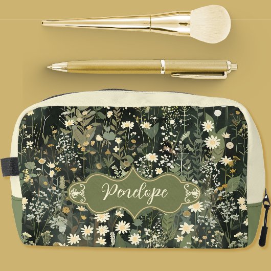 Penelope Dark Daisy Floral Waschbeutel