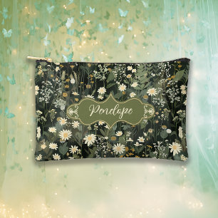 Penelope Dark Daisy Floral Zubehörtasche