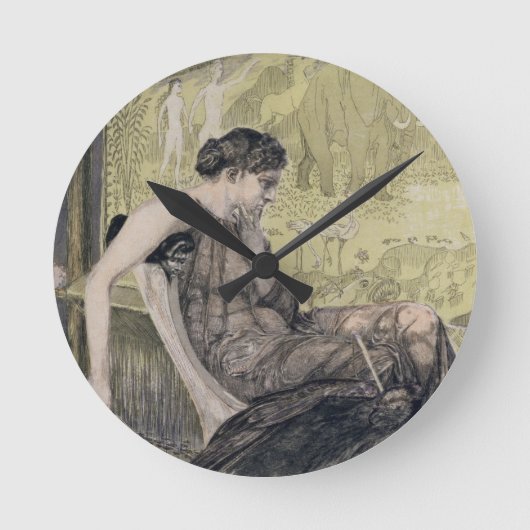 Penelope, das ein Leichentuch für Laertes ihr Runde Wanduhr (Vorderseite)