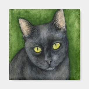 Penelope - der glückliche schwarze Katzen-Magnet Magnet