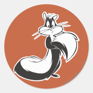 Penelope Grabbing Schwanz Runder Aufkleber
