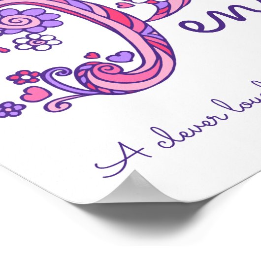 Penelope Initial P doodle Herzart Name bedeutet Poster (Ecke)